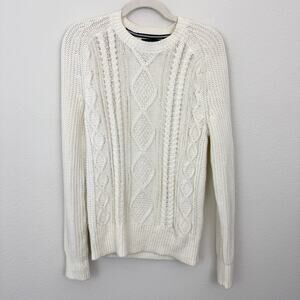 Banana Republic Womens Cable Knit Sweater Size S Cotton Chunky Minimal Winter